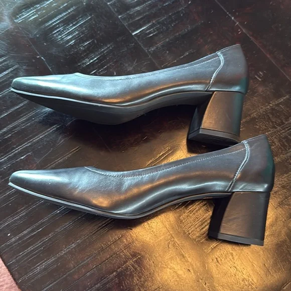 Paul Green Kami Black Supple Leather Block Mid Heel Pointed Toe UK 7 US 9.5 New - Picture 3 of 4